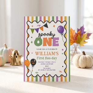 Spooky One Boo-Day Colourful Birthday Invitation