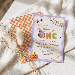 Spooky One Boo-Day Fun 1st Birthday Invitation
