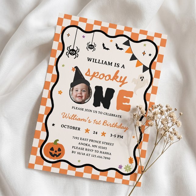 Spooky One Boo-Day Fun 1st Birthday Invitation (Creator Uploaded)