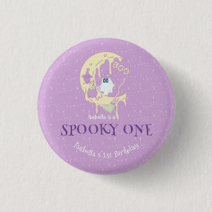 Spooky One Cute Ghost Girl Halloween 1st Birthday 3 Cm Round Badge