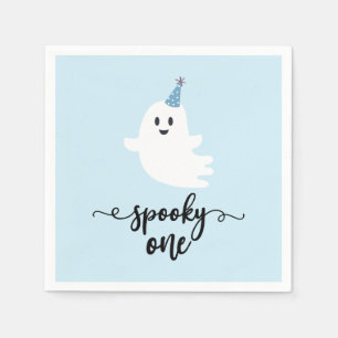 Spooky One Cute Ghost Halloween 1st Birthday Napkin