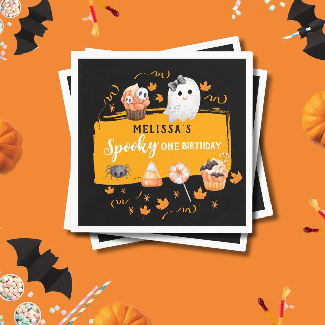 Spooky One Cute Halloween Birthday Party  Napkin (Creator Uploaded)