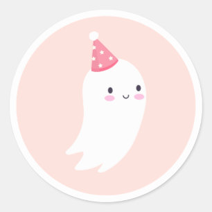 Spooky One Cute Halloween Ghost 1st Birthday Favou Classic Round Sticker