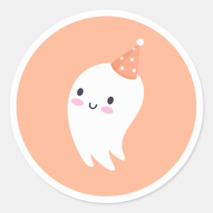 Spooky One Cute Halloween Ghost 1st Birthday Favou Classic Round Sticker