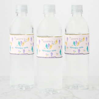 Spooky One Cute Halloween Ghost 1st Birthday Water Bottle Label