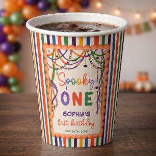 Spooky One First Birthday Colourful Paper Cups