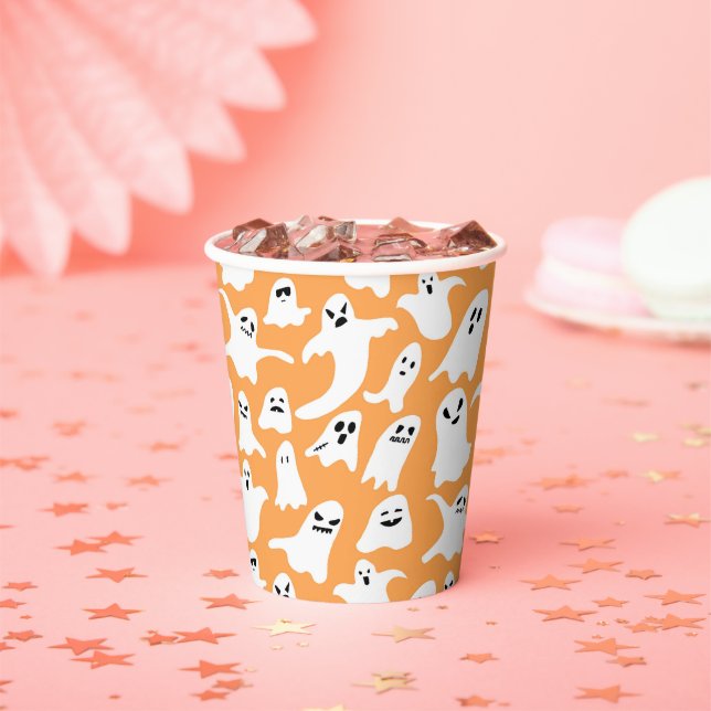 Spooky One First Birthday Halloween Orange Paper Cups (Insitu)