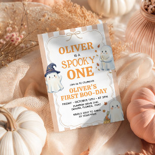 Spooky One First Boo Day Cute Ghosts Invite