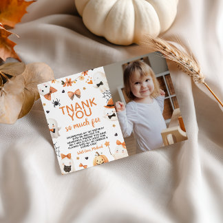 Spooky One First Boo Day Photo Thank You Invitation