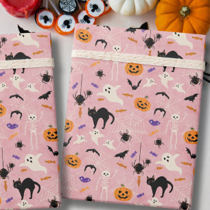 Spooky One First Halloween Kids Birthday Pink Wrapping Paper