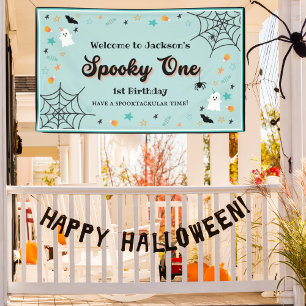 Spooky One Gender Neutral Halloween 1st Birthday Banner