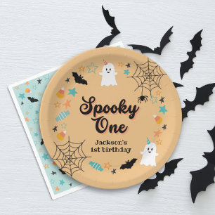 Spooky One Gender Neutral Halloween Birthday Party Paper Plate