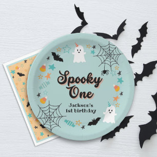 Spooky One Gender Neutral Halloween Birthday Party Paper Plate