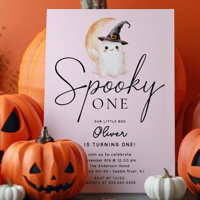 Spooky One Ghost Birthday Invitation (Creator Uploaded)