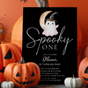 Spooky One Ghost Birthday Invitation