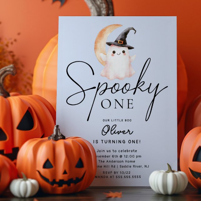 Spooky One Ghost Birthday Invitation (Creator Uploaded)