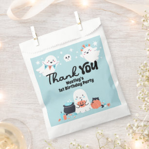 Spooky One Ghost Boy 1st Birthday Party Favour Bags