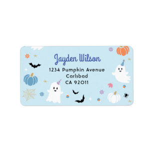 Spooky One Ghost Halloween Birthday Return Address Label