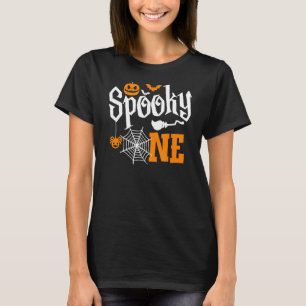 Spooky One Girl Halloween 1st Birthday Matching Fa T-Shirt