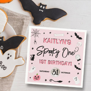 Spooky One! Girls Halloween 1st Birthday Party Napkin