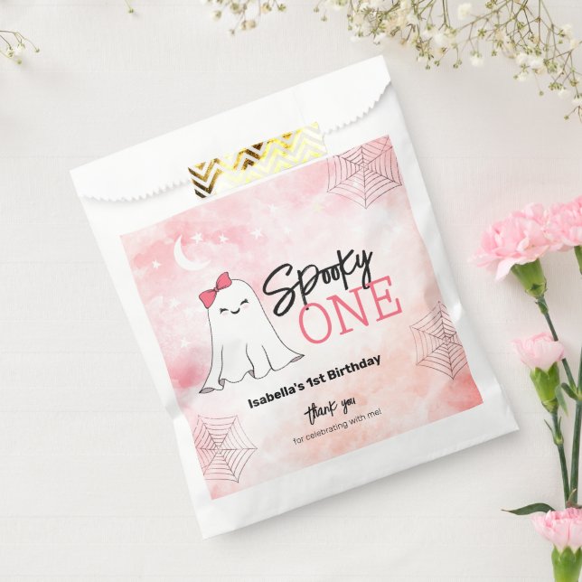 Spooky One Girly Ghost 1st Birthday Favour Bags (Sealed)