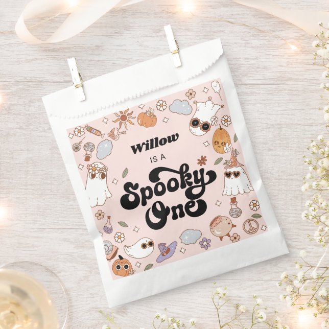 Spooky One Groovy Halloween 1st Birthday Favour Bags (Clipped)