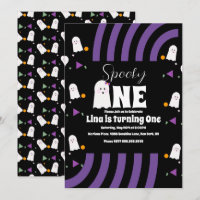 Spooky One Groovy Letters Halloween Birthday