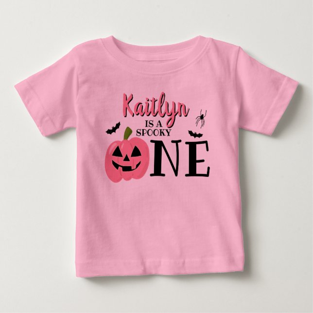 Spooky One Halloween 1st Birthday Baby T-Shirt (Front)