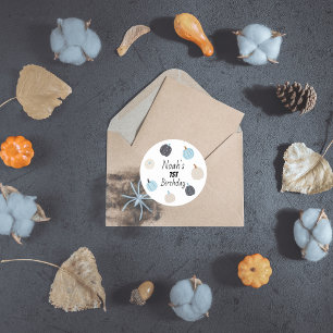 Spooky One   Halloween 1st Birthday   Blue Pumpkin Classic Round Sticker