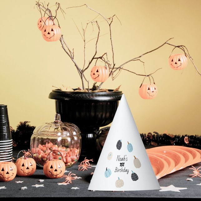 Spooky One | Halloween 1st Birthday | Blue Pumpkin Party Hat (Creator Uploaded)