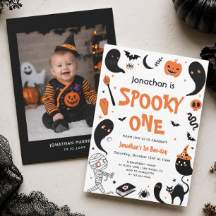 Spooky One Halloween 1st Birthday Boy  Invitation