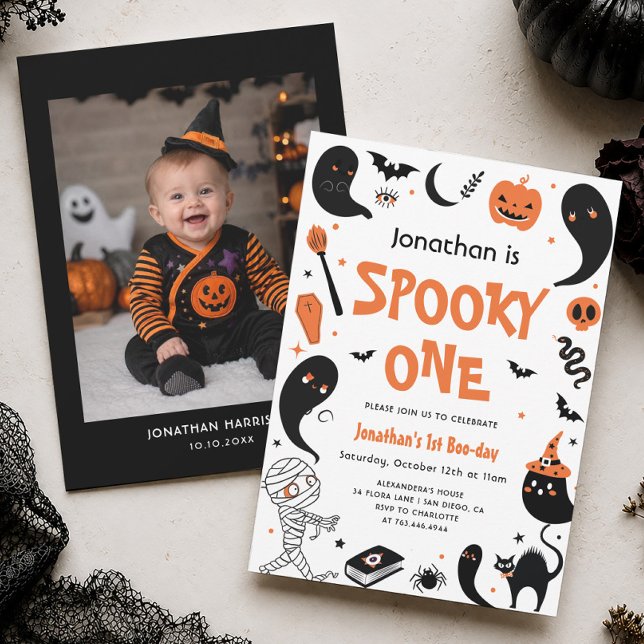 Spooky One Halloween 1st Birthday Boy  Invitation (Creator Uploaded)