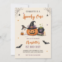 Spooky One Halloween 1st Birthday Girl Ghost