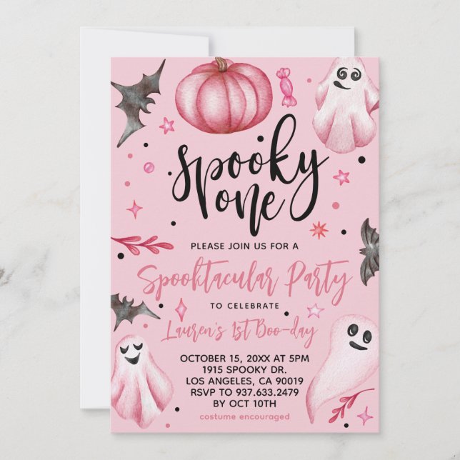 Spooky One Halloween 1st Birthday Invitation (Front)