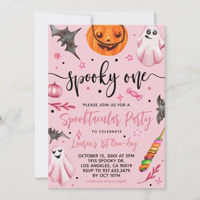 Spooky One Halloween 1st Birthday Invitation (Front)