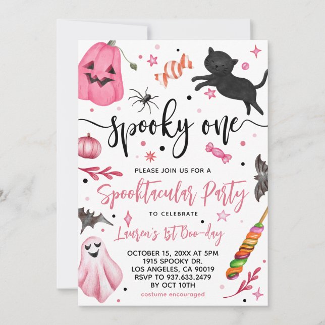 Spooky One Halloween 1st Birthday Invitation (Front)