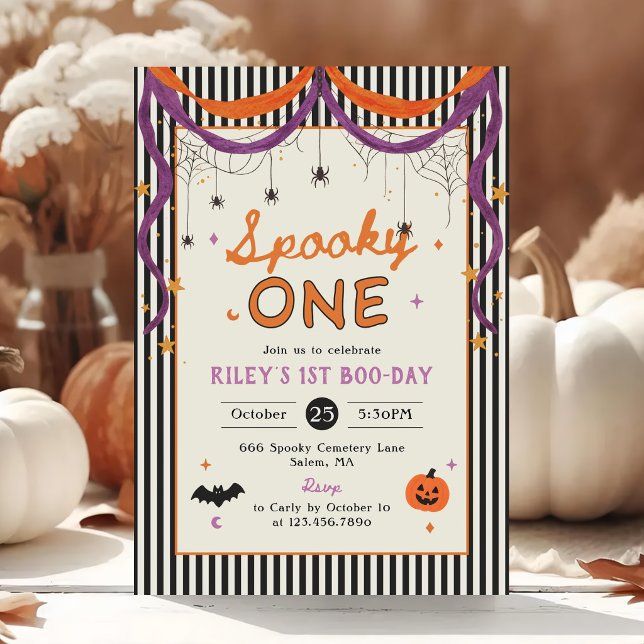 Spooky One Halloween 1st Birthday Invitation (Creator Uploaded)