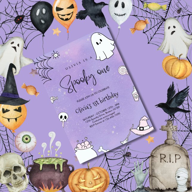 Spooky One Halloween 1st Birthday Invitation (Creator Uploaded)