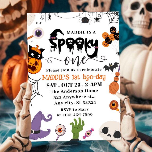 Spooky One Halloween 1st Birthday Invitation (Creator Uploaded)