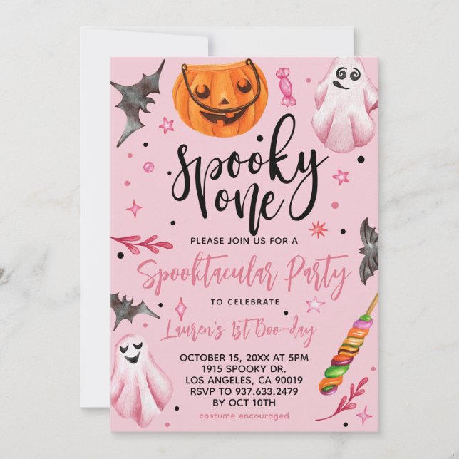 Spooky One Halloween 1st Birthday Invitation (Front)
