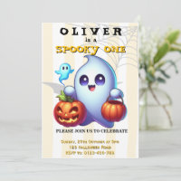 Spooky One Halloween 1st Birthday Invitation Boy