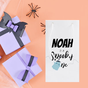 Spooky One Halloween 1st Birthday Minimal Blue Small Gift Bag