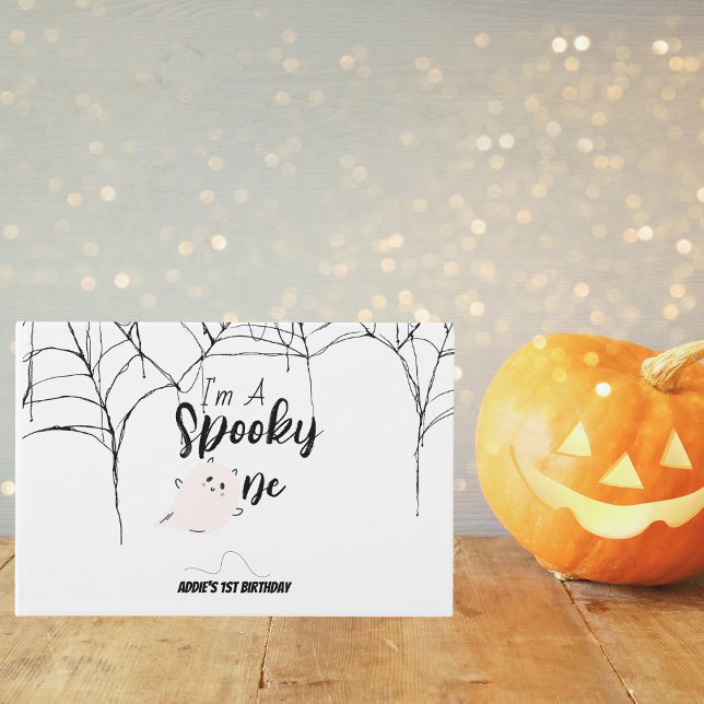 Spooky One | Halloween 1st Birthday | Minimal Pink Guest Book (Creator Uploaded)