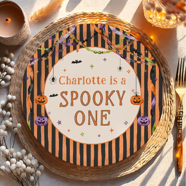 Spooky One Halloween 1st Birthday Paper Plates  (Creator Uploaded)