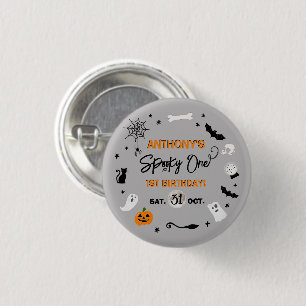 Spooky One! Halloween 1st Birthday Party 3 Cm Round Badge
