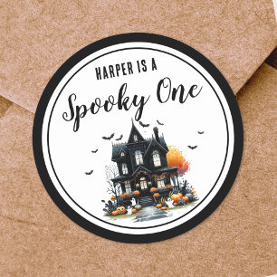 Spooky One Halloween 1st Birthday Party Classic Round Sticker