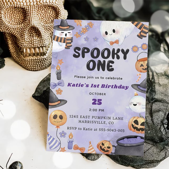 Spooky One Halloween 1st Birthday Party Invitation (Creator Uploaded)