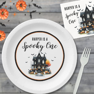 Spooky One Halloween 1st Birthday Party Paper Plate