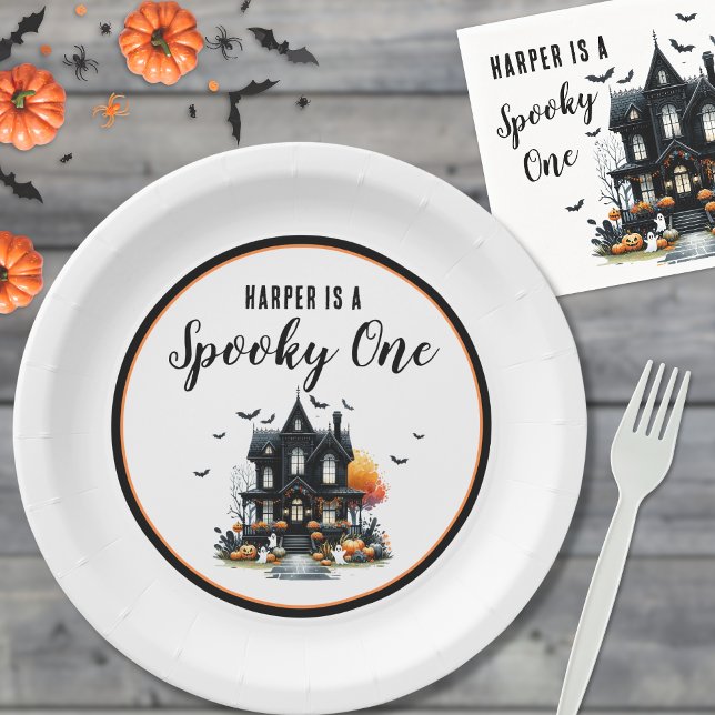 Spooky One Halloween 1st Birthday Party Paper Plate (Spooky One Halloween 1st Birthday Party Paper Plates)