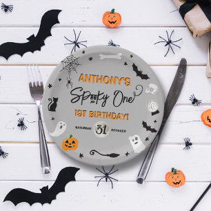 Spooky One! Halloween 1st Birthday Party Paper Plate